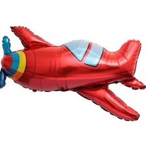 Шар (38”/97 см) Фигура, Самолет, Красный, 1 шт.