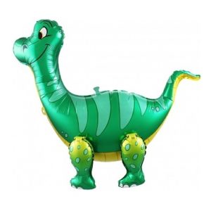 Шар 3D (25”/64 см) Фигура, Динозавр Брахиозавр, Зеленый, 1 шт.