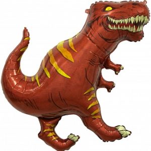 Шар (36”/91 см) Фигура, Динозавр Тираннозавр, Коричневый, 1 шт.