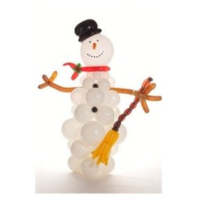 Фигура из шаров “Снеговик с метлой”
