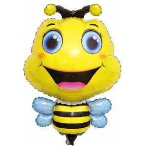 Шар с клапаном (17”/43 см) Мини-фигура, Счастливая пчела, 1 шт.