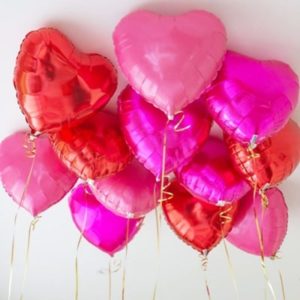 Шары под потолок “Ассорти сердец” 12 шаров