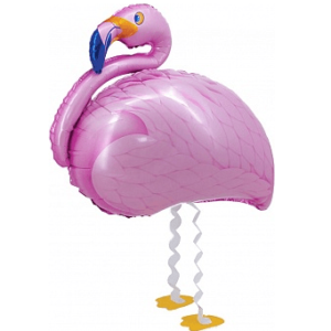Шар (40”/102 см) Ходячая Фигура, Фламинго, Розовый, 1 шт.