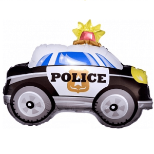 Шар с клапаном (14”/36 см) Мини-фигура, Полицейская машина, 1 шт.
