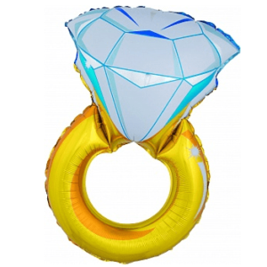 Шар с клапаном (16”/41 см) Мини-фигура, Кольцо с бриллиантом, 1 шт.