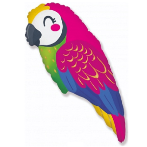 Шар (17”/43 см) Мини-фигура, Яркий попугай, 1 шт.