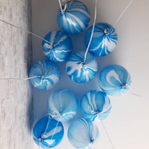 Шары под потолок “Синий агат” 10 шаров