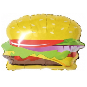 Шар с клапаном (17”/43 см) Мини-фигура, Гамбургер, 1 шт.