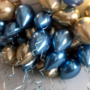 Воздушные шары с гелием под потолок “Сине-золотые” 1 шт.