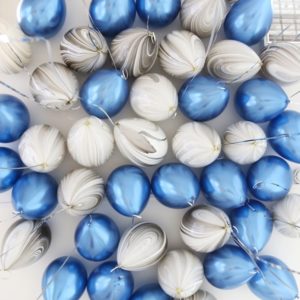 Шары под потолок “Синий хром и агат” 40 шаров