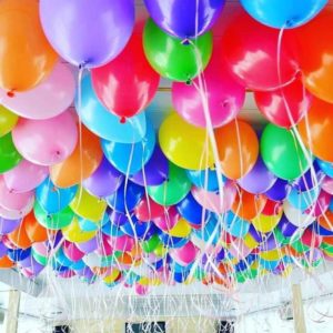 Воздушные шары с гелием под потолок “Разноцветные” 1 шт.