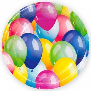 Тарелки (7”/18 см) Воздушные шары, Разноцветный, 6 шт.