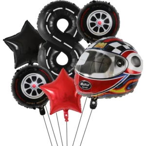 Воздушные шары с гелием “Шлем гонщика с цифрой”