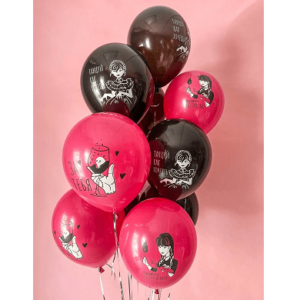 Воздушные шары с гелием, черно-розовые