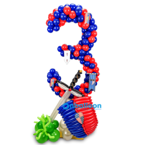 Плетеная фигура из шаров “Рыцарская цифра”